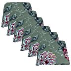 Knsz sırt minderi 6 lı mazlum yaprak gri kumaş cırtlı tel sandalyesi sırtı için