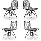 Knsz kafes tel sandalyesi 4 lü mazlum syhtuan ofis cafe bahçe mutfak