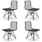 Knsz kafes tel sandalyesi 4 lü mazlum syhviona ofis cafe bahçe mutfak