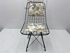 Knsz kafes tel sandalyesi 1 li mazlum syhçiçek gri kumaş sırtminderli ofis cafe bahçe mutfak