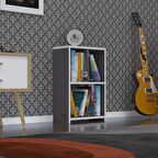 Kenzlife kitaplık süper ga 060*40*19 gri 2 katlı tek bölme ofis mutfak banyo dolabı arkalıksız