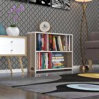 Kenzlife kitaplık süper ga 060*80*19 crd 2 katlı tek bölme ofis mutfak banyo dolabı arkalıksız