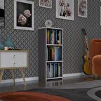 Kenzlife kitaplık süper ga 090*40*19 gri 3 katlı tek bölme ofis mutfak banyo dolabı arkalıksız