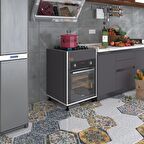 Kenzlife ankastre modülü kabini şirpençe gri 85*60*56 fırın ocak dolabı ayarlı ayaklı üstten 