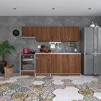 Kenzlife hazır mutfak seti nayakan cvz 240 cm genişlik üst tezgahsız ankastre fırın modüllü