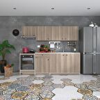 Kenzlife hazır mutfak seti nayakan crd 240 cm genişlik üst tezgahsız ankastre fırın modüllü