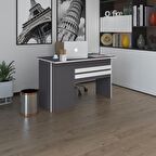 Kenzlife ofis masası kamikaze gri sağ 75*170*60 kilitli kapaklı dolap şeritli bilgisayar çalışma masası