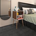 Kenzlife komodin erkeli cvz 74*39*39 ahşap ayaklı komidin kitaplık