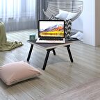 Kenzlife laptop dizüstü bilgisayar sehpası tankutay gri 20*39*39 yemek sofra siyah ayak