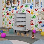 Kenzlife sepetli mutfak dolabı ruberu byz 062x45x30 banyo oyuncak çamaşır beyaz 4 lü sepet