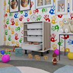 Kenzlife sepetli mutfak dolabı ruberu crd 062x45x30 banyo oyuncak çamaşır beyaz 4 lü sepet