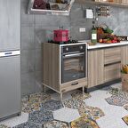 Kenzlife ankastre modülü kabini erbiyum crd fırın ocak dolabı özel boy ayarlı ayaklı kapaklı 