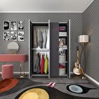 Kenzlife gardırop 4 kapılı kapaklı devetabanı gri 173*120*42 gardolap dolap ofis