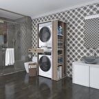 Kenzlife çamaşır-kurutma makinesi dolabı bacce sağ crd 187*090*60 çekmeceli banyo