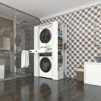 Kenzlife çamaşır-kurutma makinesi dolabı umare byz 187*110*60 çekmeceli raflı % 100 FULL MDF