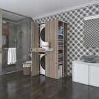 Kenzlife çamaşır-kurutma makinesi dolabı ahi evran sağ crd 187*090*60 çekmeceli banyo