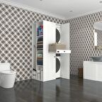 Kenzlife çamaşır-kurutma makinesi dolabı ahi evran sol byz 187*090*60 çekmeceli banyo
