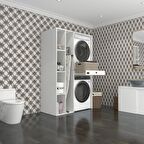 Kenzlife çamaşır-kurutma makinesi dolabı gutas sol byz 187*120*60 çekmeceli % 100 FULL MDF