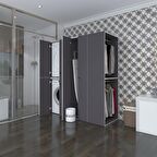 Kenzlife çamaşır-kurutma makinesi dolabı ve giysi dolabı bistami sağ gri 180*160*60  banyo