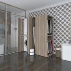 Kenzlife çamaşır-kurutma makinesi dolabı ve giysi dolabı bistami sağ crd 180*160*60  banyo