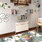 Kenzlife petek üstü raf dresuar golden boy gri 060*24 üçlü kitaplık duvar rafı 060 cm uzunluk