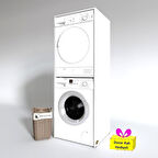 Kenzlife çamaşır-kurutma makinesi dolabı zakhar byz 180*70*60 banyo arkalıksız + tekli duvar rafı hediyeli