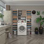 Kenzlife çamaşır makinesi dolabı hayzummaksduble crd 180*126*55 banyo kiler çift kapaklı arkalıklı