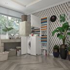 Kenzlife çamaşır makinesi dolabı kasparovmaksmdf byz 180*096*55-20 % 100 mdf full mdf banyo kapaklı arkalıksız