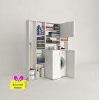 Kenzlife çamaşır makinesi dolabı kasparovmega byz kurutma dolabı + tekli duvar rafı hediyeli