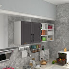 Kenzlife hazır mutfak dolabı zencefil90 gri mod2 90*160*32 mebran kapak suntalam gövde