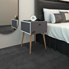 Kenzlife komodin tora gri 60*39*39 komidin ahşap ayaklı kitaplık ayakkabılık kapaklı arkalıklı