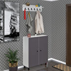 Kenzlife ayakkabılık galoş6 gribyz 53*080*32 kapaklı 6 raflı 24 çift ayakkabı kapasitesi