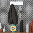 Kenzlife askılık tokadi mat beyaz renk suntalam 4 adet metal krom renk portmanto 