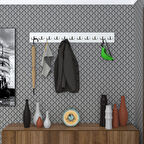 Kenzlife askılık tokadi mat beyaz renk suntalam 11 adet metal krom renk portmanto 