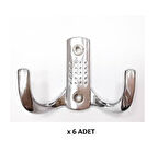Kenzlife elbise banyo askılığı krom metal  askı askılık 6 adet