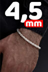 Parlak Kral 4.5 Mm Erkek Gümüş Bileklik