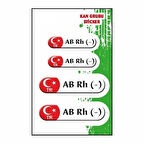 Gogo Kan Grubu AB Rh(-) Beyaz Dörtlü Damla Etiket