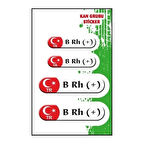 Gogo Kan Grubu B Rh(+) Beyaz Dörtlü Damla Etiket