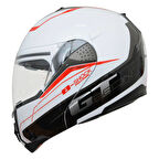 Beon B700 B-Shock Çene Açılır Vizörlü Kask Beyaz/Kırmızı