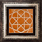 Armada Çini 20x20 Cm Rölyefli Karamel Selçuk Yıldızı Deseni Çini Pano