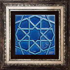 Armada Çini 20x20 Cm Rölyefli Kobalt Selçuklu Yıldızı Deseni Çini Pano