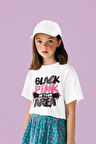 Black Pink In Your Area Yazılı Unisex Müzik Grubu Çocuk Tişört (1-12 Yaş)