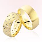 Sarı Taşlı Altın Alyans 4401