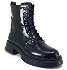 Albini 10089 Günlük Kadın Bot Siyah Kırışık Rugan