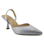 Beety 208 25YA Kadın Abiye Ayakkabı Gümüş