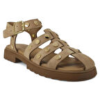 Beety 574 25YS Kadın Günlük Sandalet Vizon Süet