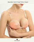 Intive El Kaplı Destekli Push Up Boyundan Askılı Dekolte Kıyafetler İçin Silikon Sütyen