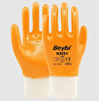 Beybi KN3+ No:9 Sarı Tam Nitril Pamuk Eldiven 1 Adet