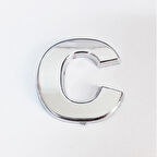 Cemax C Harfi  3,75 cm Krom Yapışkanlı