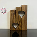 Uretti-Yaşar  3037 - El Yapımı Ahşap Kalpli Mumluk